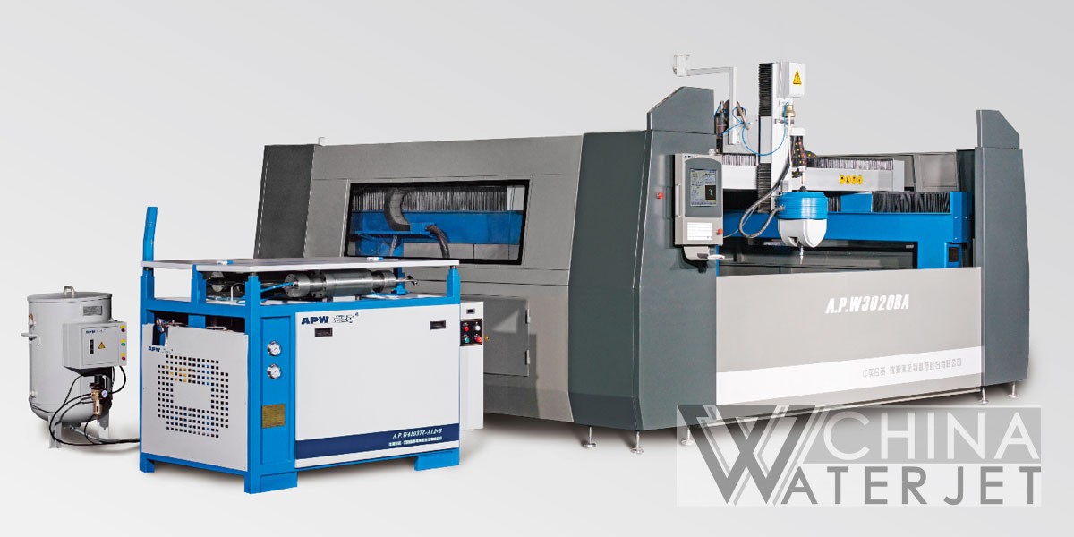 APW Fully Enclosed 5 Axis Waterjet Cutting Machine